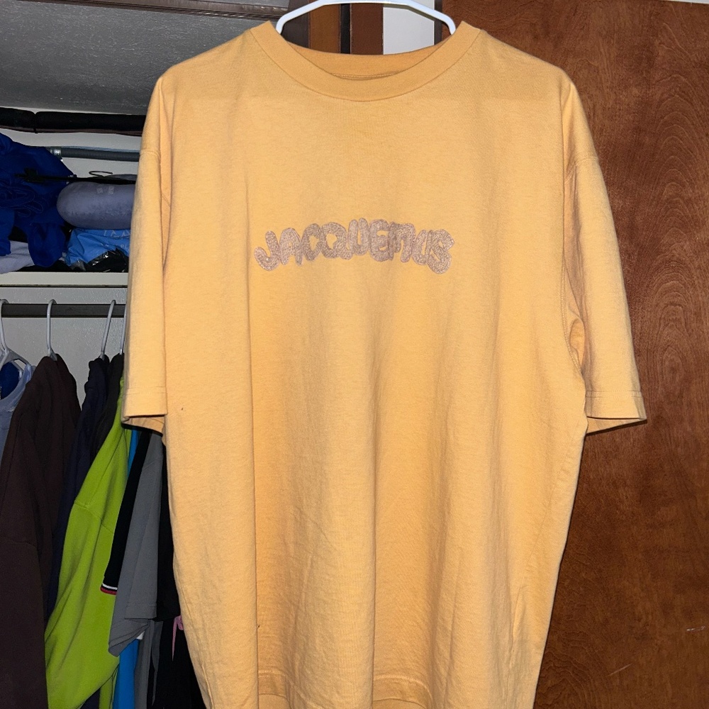 JACQUEMUS - Yellow 'Le T-Shirt Raphia' T-Shirt